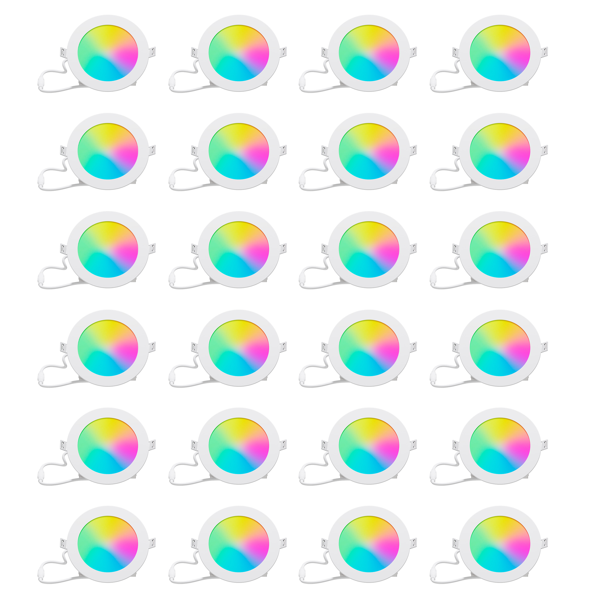 Infibrite WiFi Slim Recessed LED Light - 4in., 9W, 810 Lumens, 24 Pack, Voice Control, 16 Million Colors, Model# IB-001-1-9W-WH-24PK